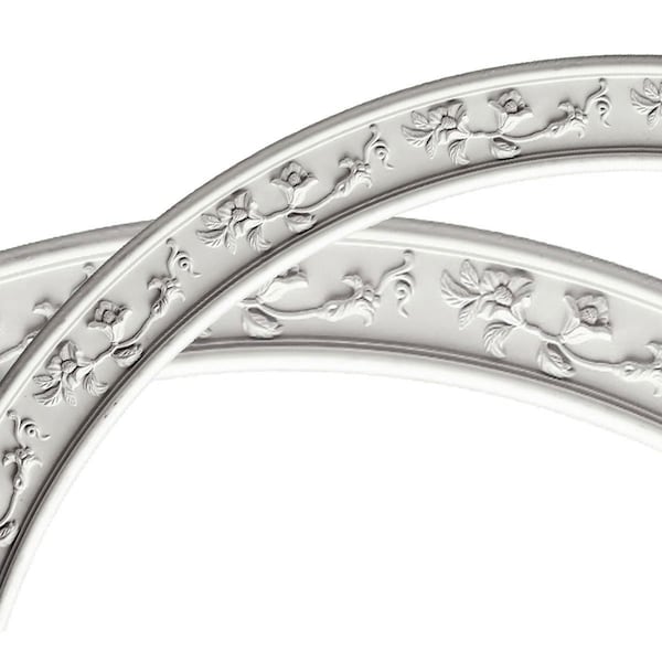 Ekena Millwork 51 1/4"OD x 43 1/4"ID x 4"W x 7/8"P Floral Classic Ceiling Ring (1/4 of complete circle) CR25FL - main